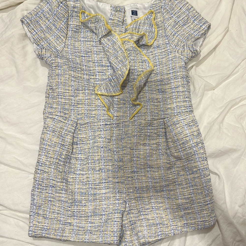 GUC Janie & Jack Romper with front ruffle and back buttons 2T